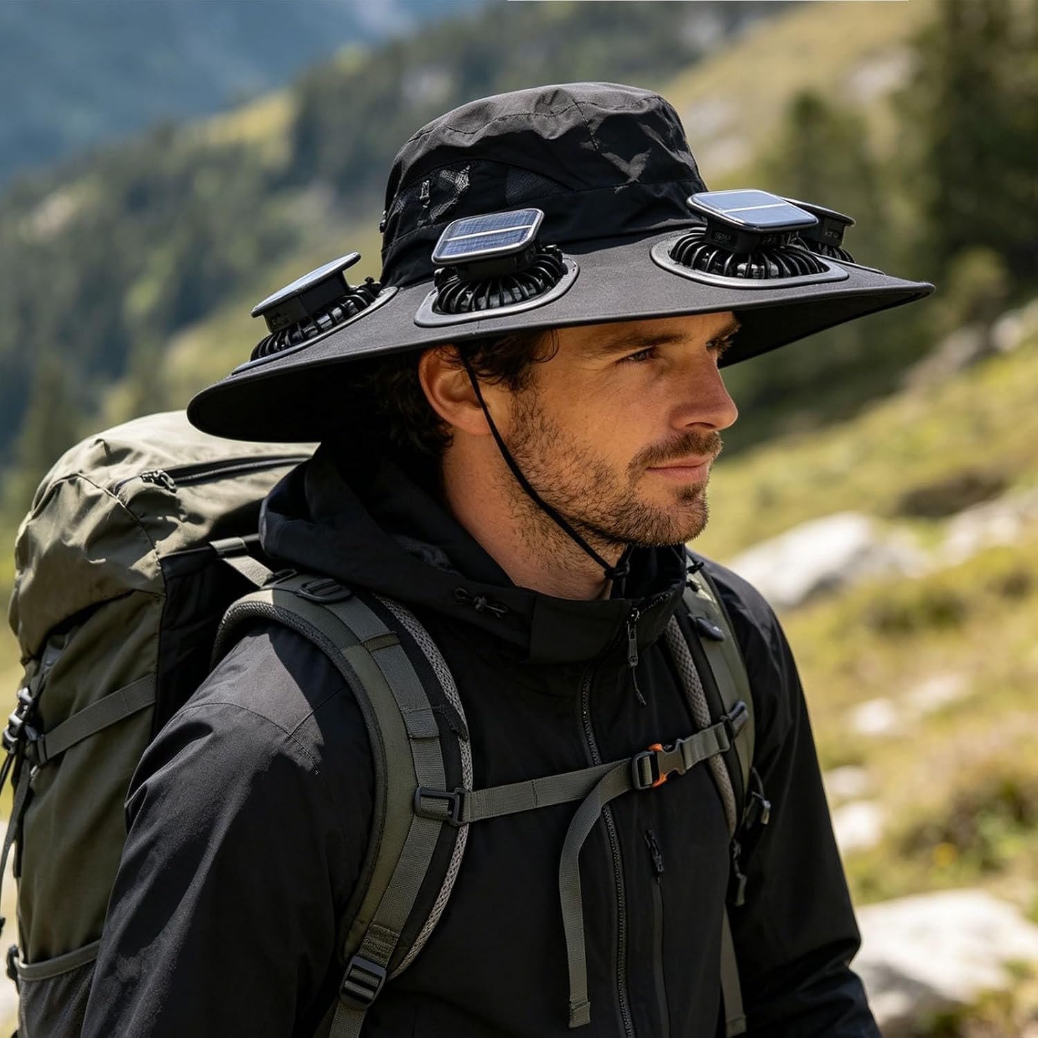 Outdoor Camping Fan - Topi Visor 6 Kipas Pendingin Musim