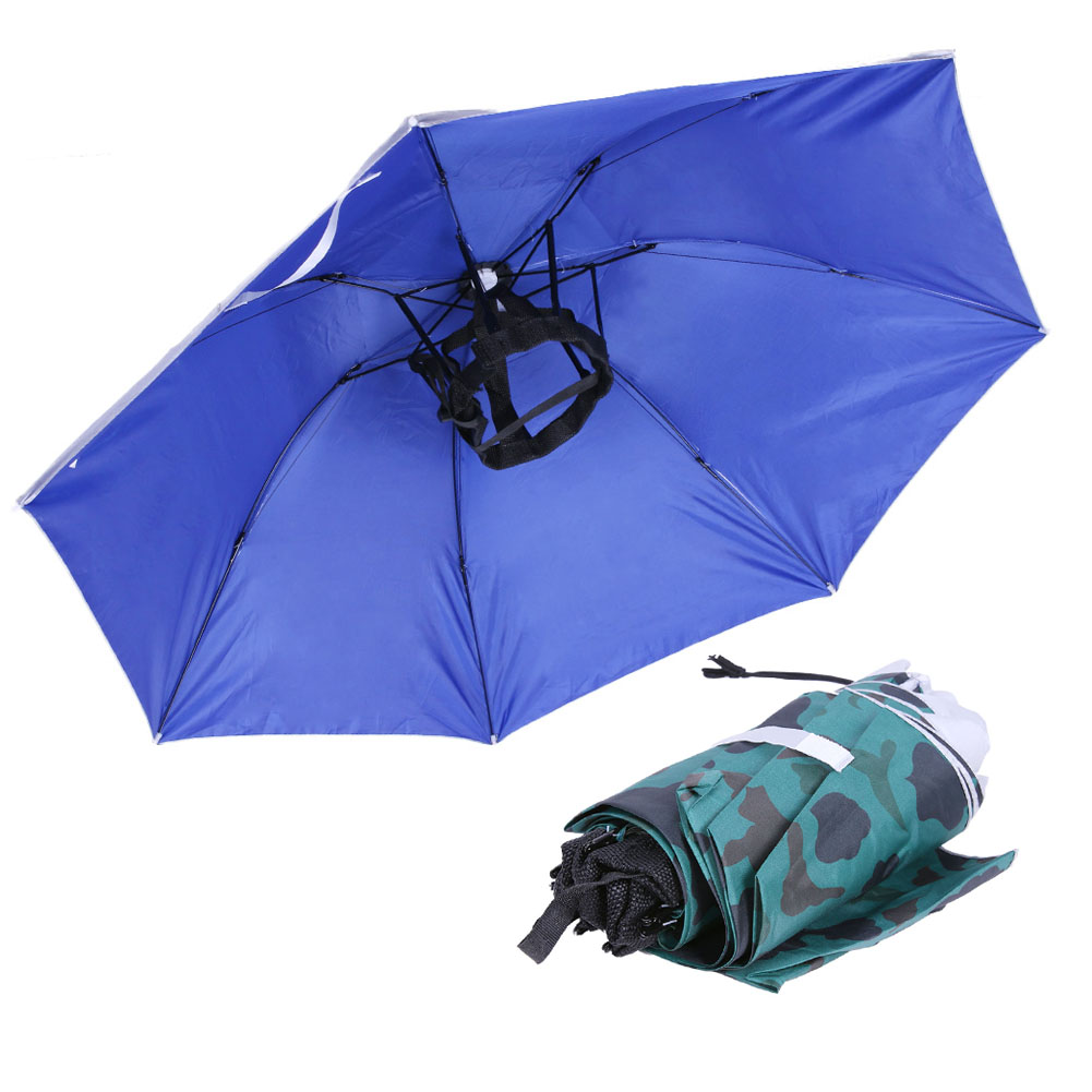 Outdoor Camping Umbrella - Topi Payung Lipat Anti Hujan, Pelindung