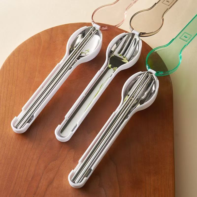 Outdoor Camping Outfit - Set Peralatan Makan Portabel dengan Kotak