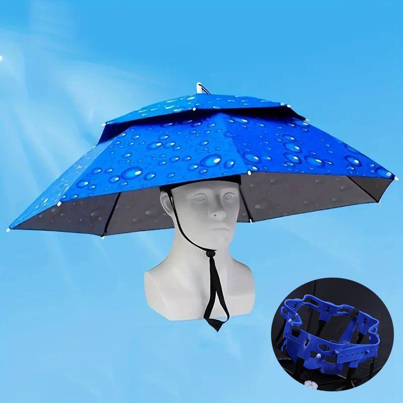 Outdoor Camping Umbrella - Topi Payung Pancing Lipat Dua Lapis