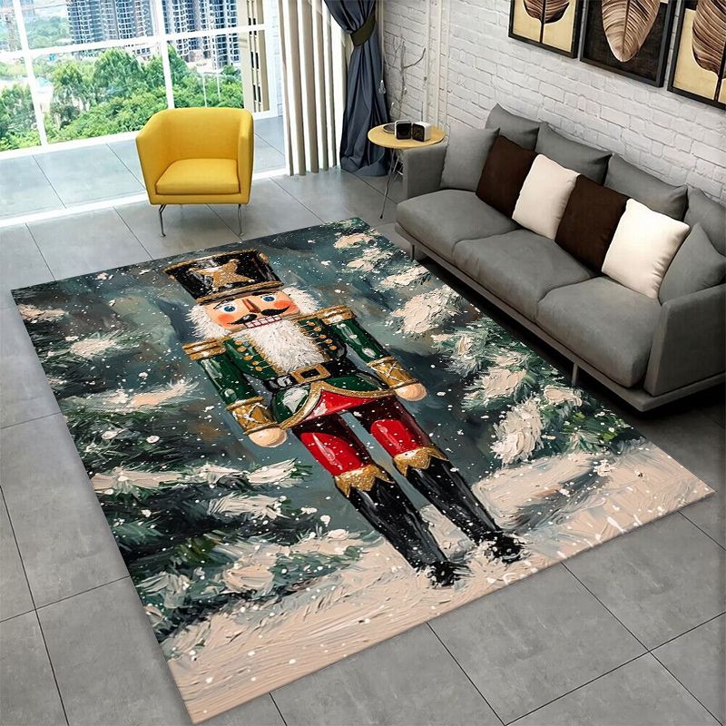 Outdoor Camping Mats Large - Karpet Natal Motif Boneka Nutcracker Kartun,