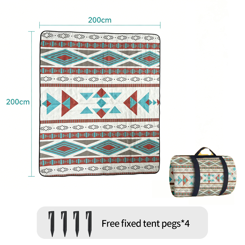 Outdoor Camping Mats Large - Selimut Piknik Geometris Boho 200x300, Alas
