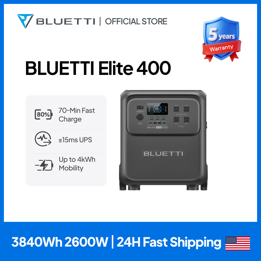 Outdoor Camping Outfit - BLUETTI Elite 400 2600W 3840Wh Stasiun