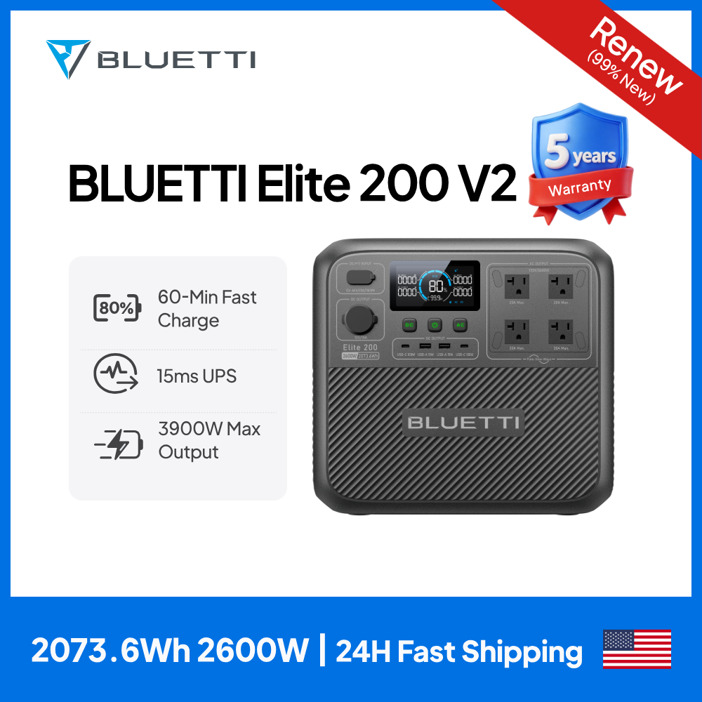 Outdoor Camping Outfit - 【Renew】BLUETTI Elite 200 V2 Stasiun Tenaga