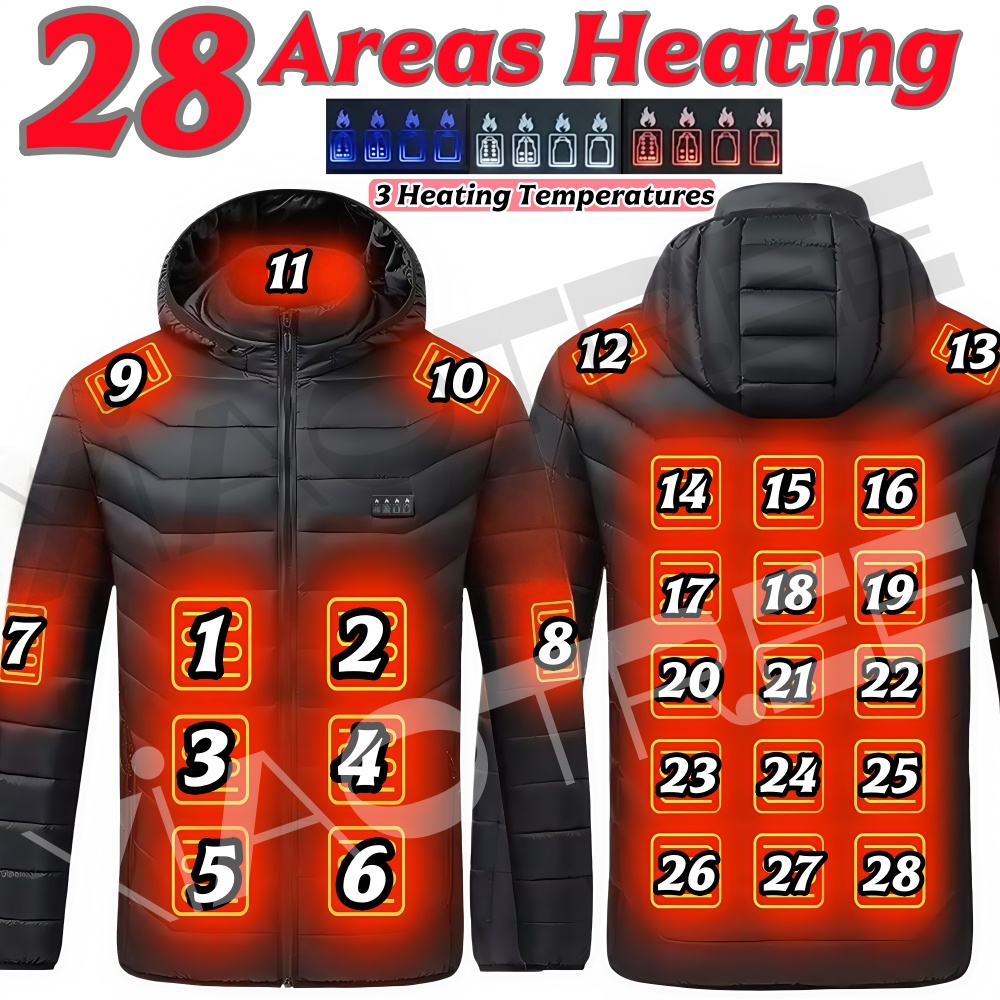 Outdoor Camping Outfit - 28 Area Pemanas Jaket Pria Wanita