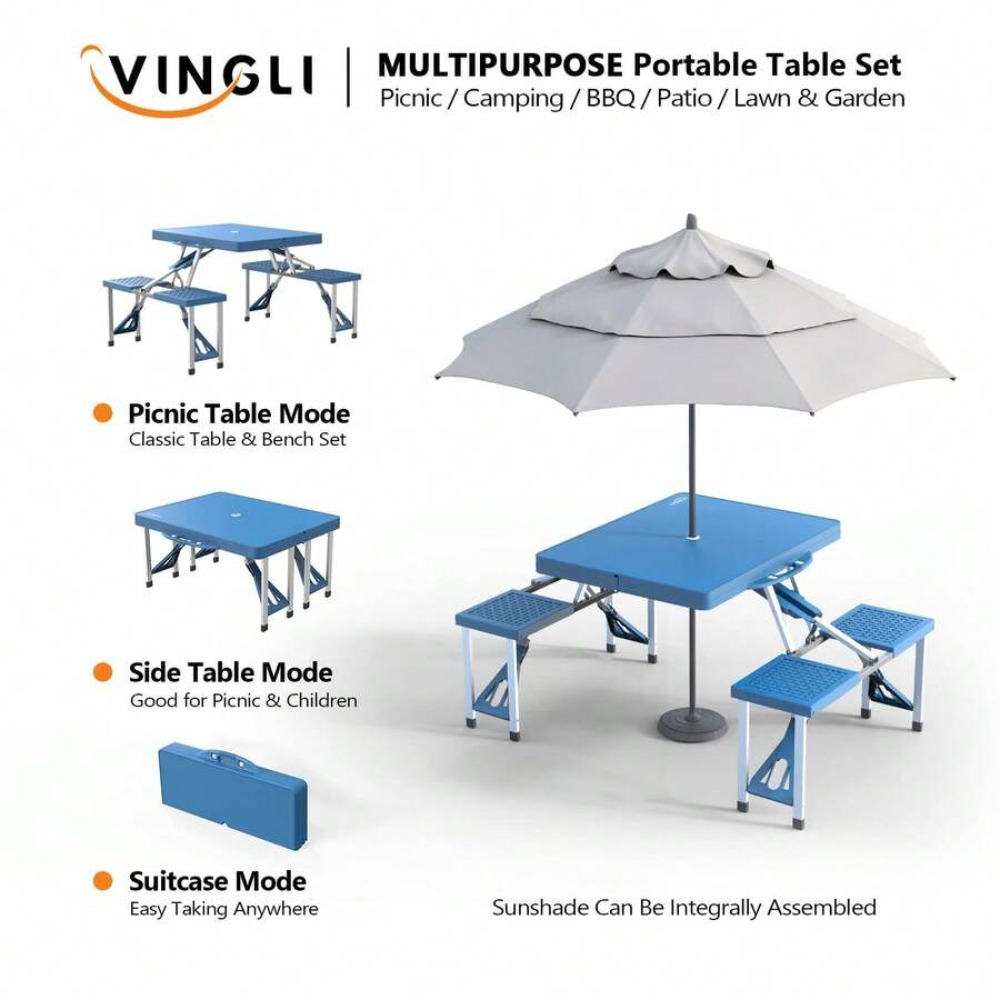 Set Meja Piknik Lipat 4 Kaki d - Outdoor Camping Umbrella ulasan dan harga