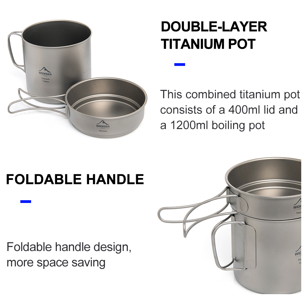 Widesea Panci Berkemah Titaniu - Outdoor Camping Uk ulasan dan harga
