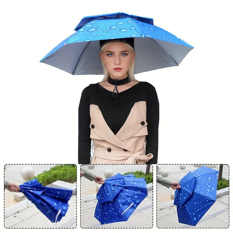 Topi Payung Pancing Lipat Dua  - Outdoor Camping Umbrella ulasan dan harga