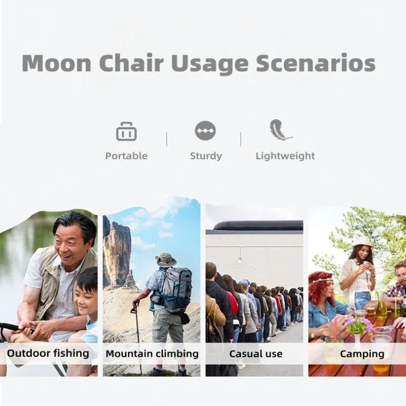 Kursi Bulan dari Paduan Alumin - Outdoor Camping Loveseat ulasan dan harga