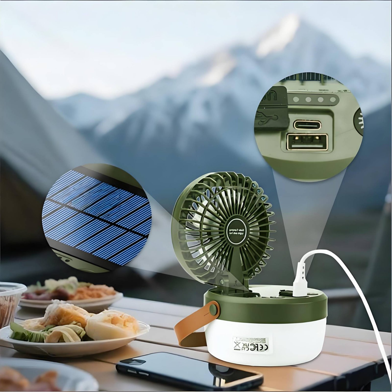 Lampu Kipas Tenaga Surya untuk - Outdoor Camping Fan ulasan dan harga