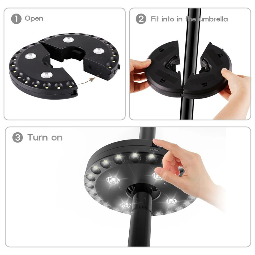 Lampu tiang payung Super teran - Outdoor Camping Umbrella ulasan dan harga